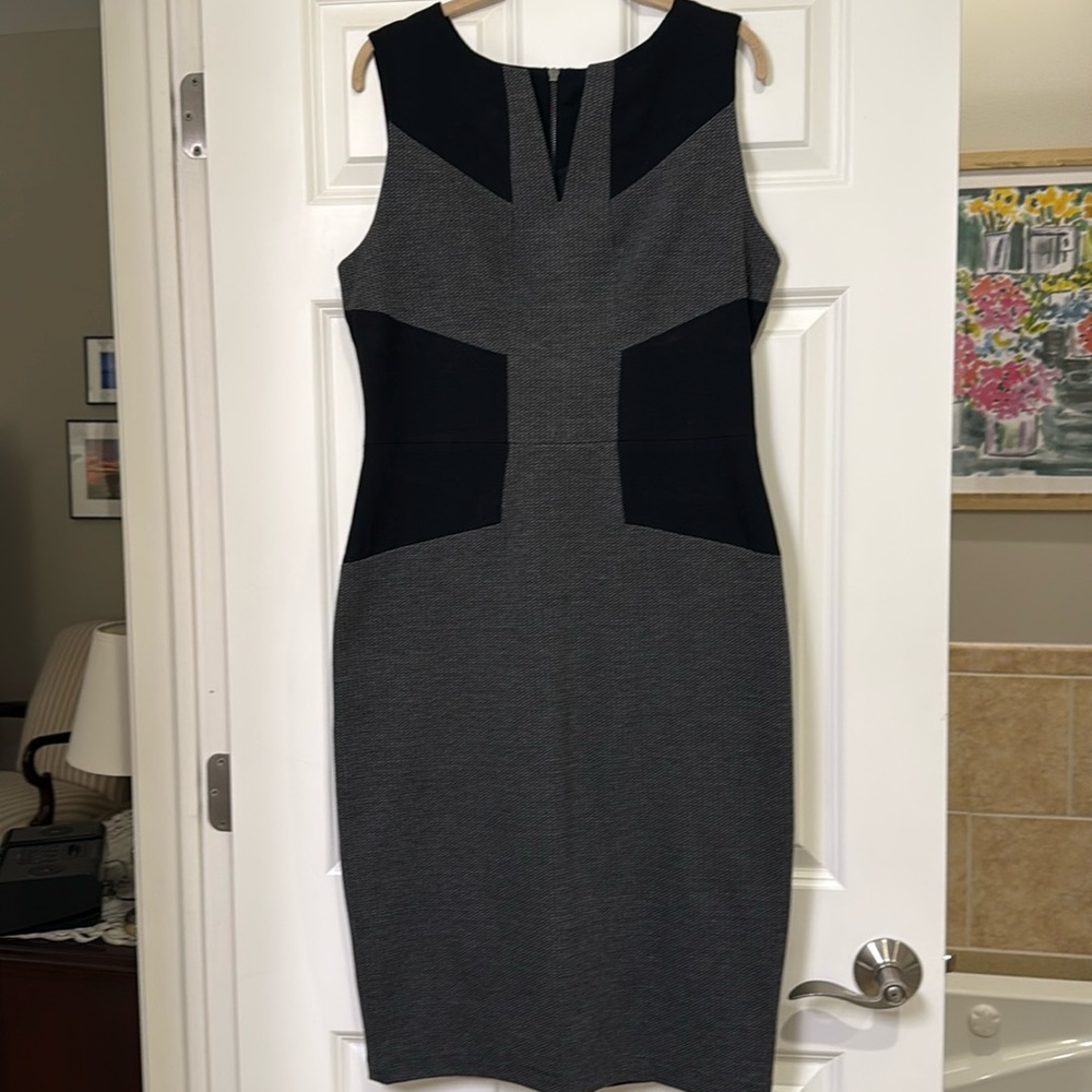 NYDJ Black & Gray Chevron Print Dress